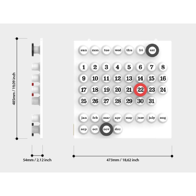 Ring-a-Date Perpetual Calendar - Orange