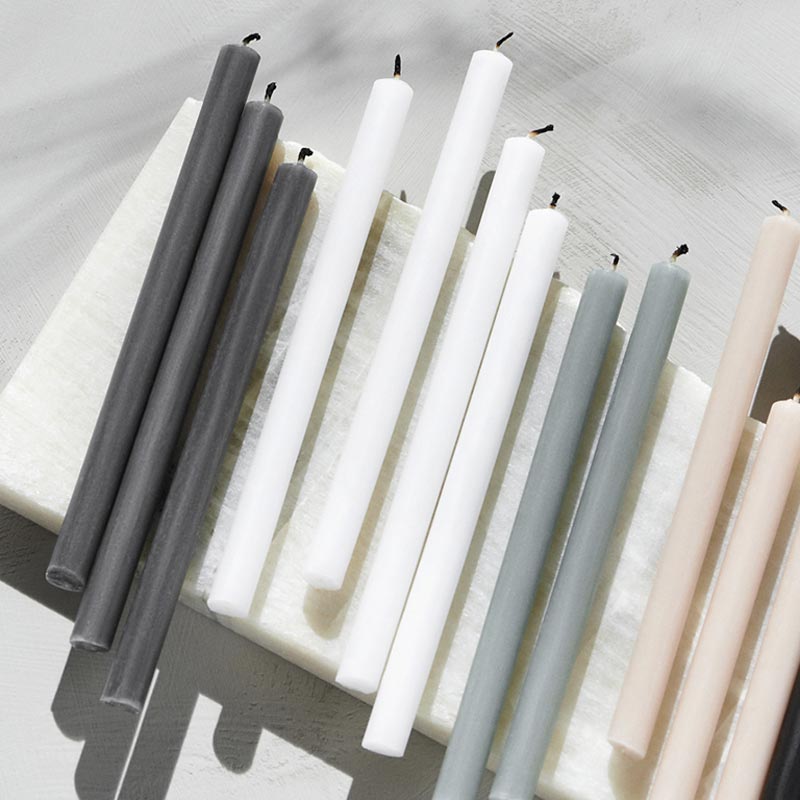 Stoff Candles - set of 12, white