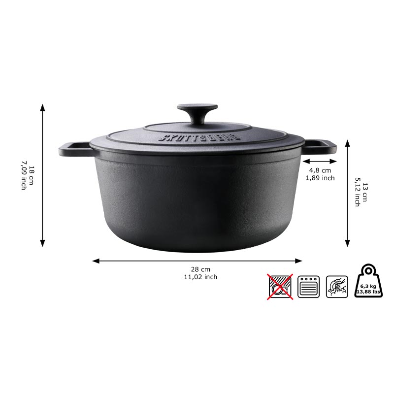 Skottsberg Cast Iron Casserole - 28cm
