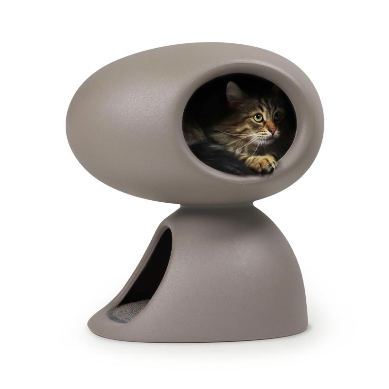 "Cat Cave" Cat Bed - Grey - des. Stefano Giovannoni, for United Pets
