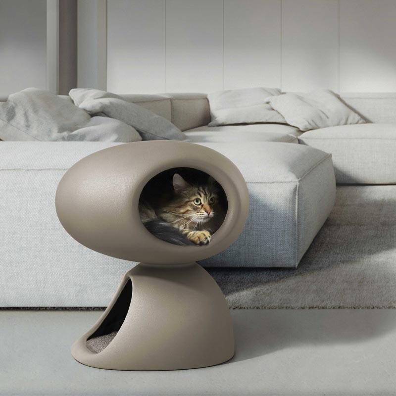 "Cat Cave" Cat Bed - Grey - des. Stefano Giovannoni, for United Pets
