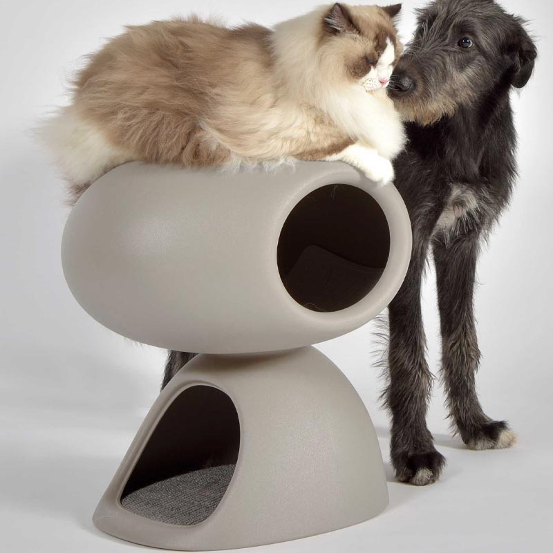 "Cat Cave" Cat Bed - Grey - des. Stefano Giovannoni, for United Pets