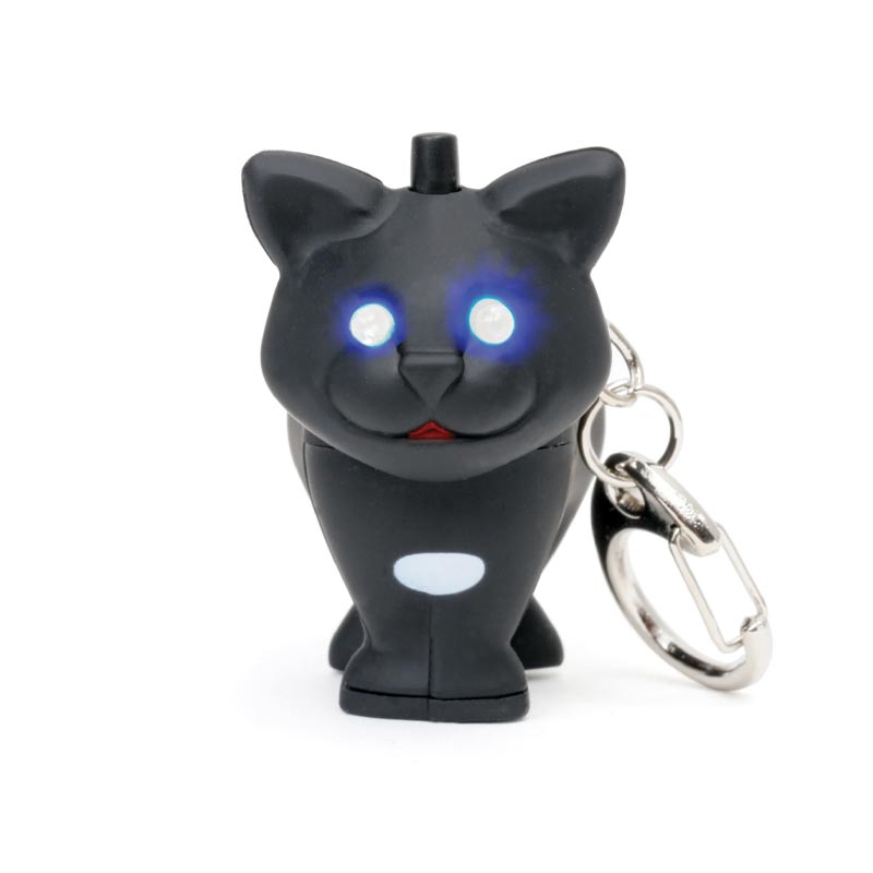 Cat LED Keyring - by Kikkerland