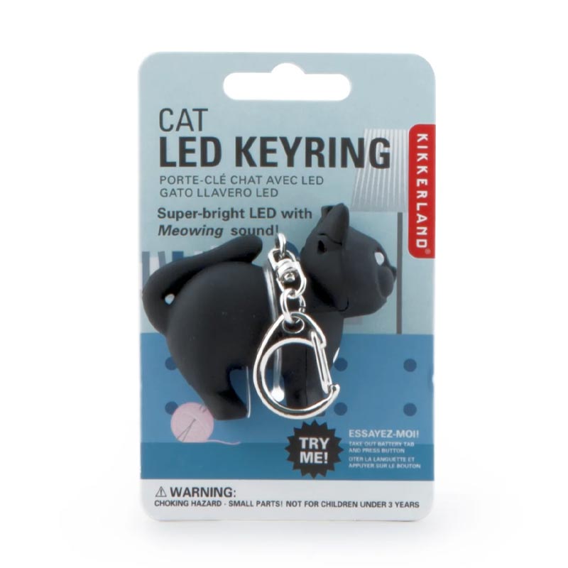 Cat LED Keyring - by Kikkerland