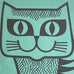 Magpie x Hornsea, Cat Tea Towel in Teal