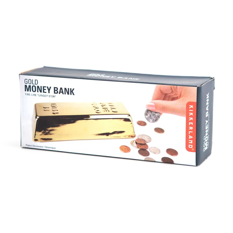Ceramic Gold Bar Coin Bank by Kikkerland