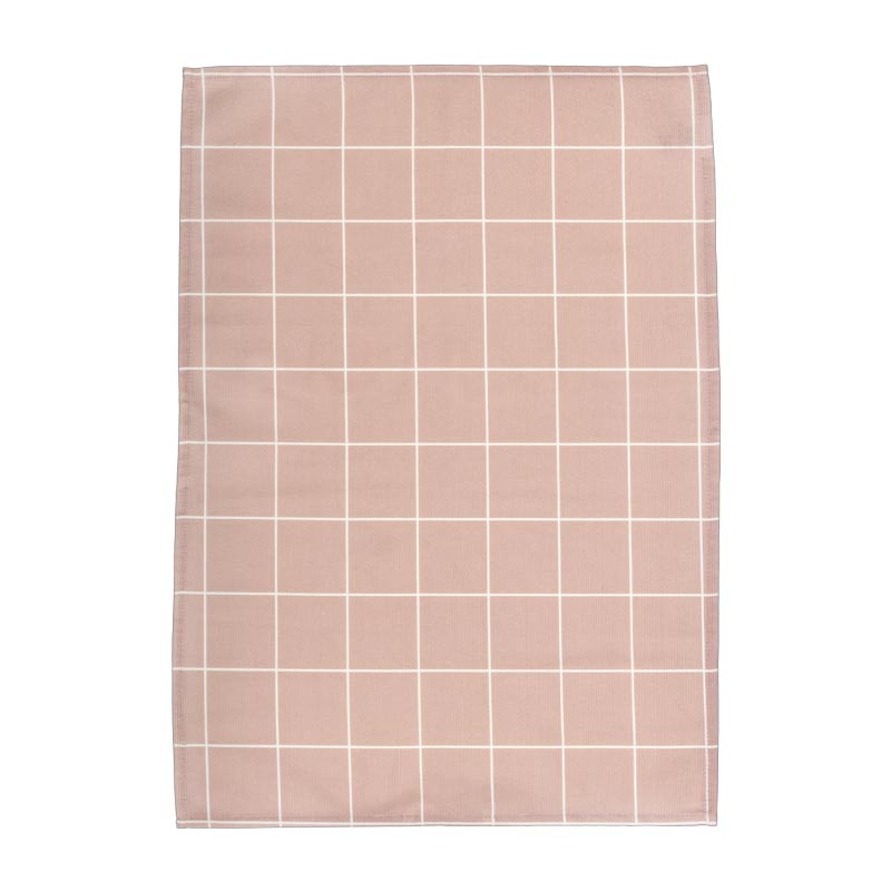 Checks and Stripes Tea Towel - Pink - by Muurla