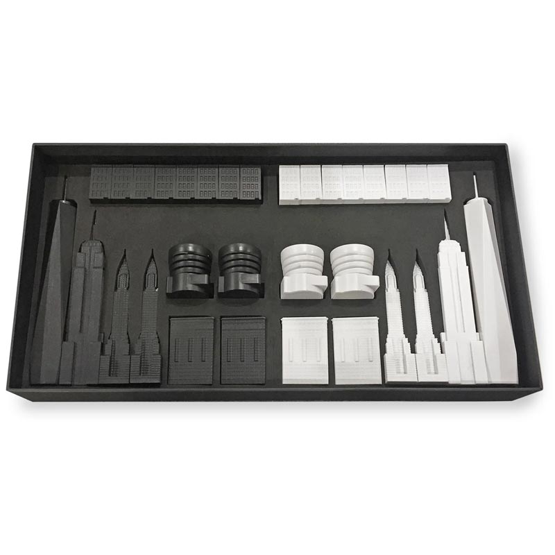 New York Chess Set by Skyline - Carrara Marble Board