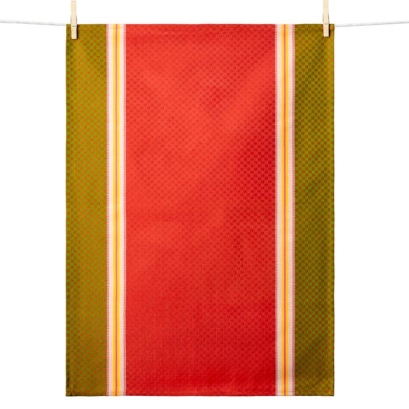 Chilli Chives (Ciboulette chili) Tea Towel, by Tissage Moutet