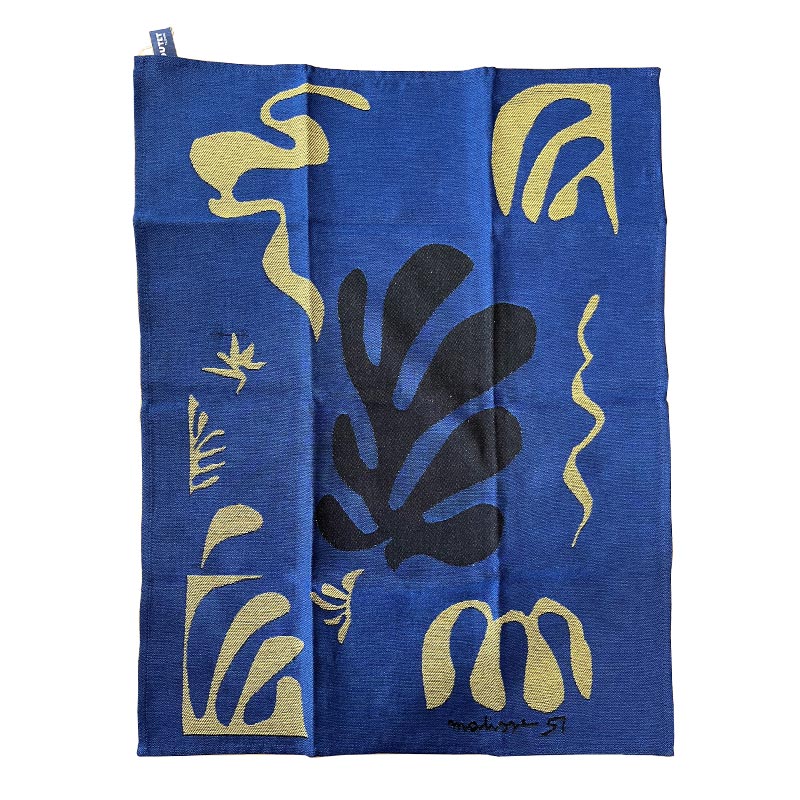 "Composition fond bleu" Tea Towel (Matisse), by Moutet Tissage