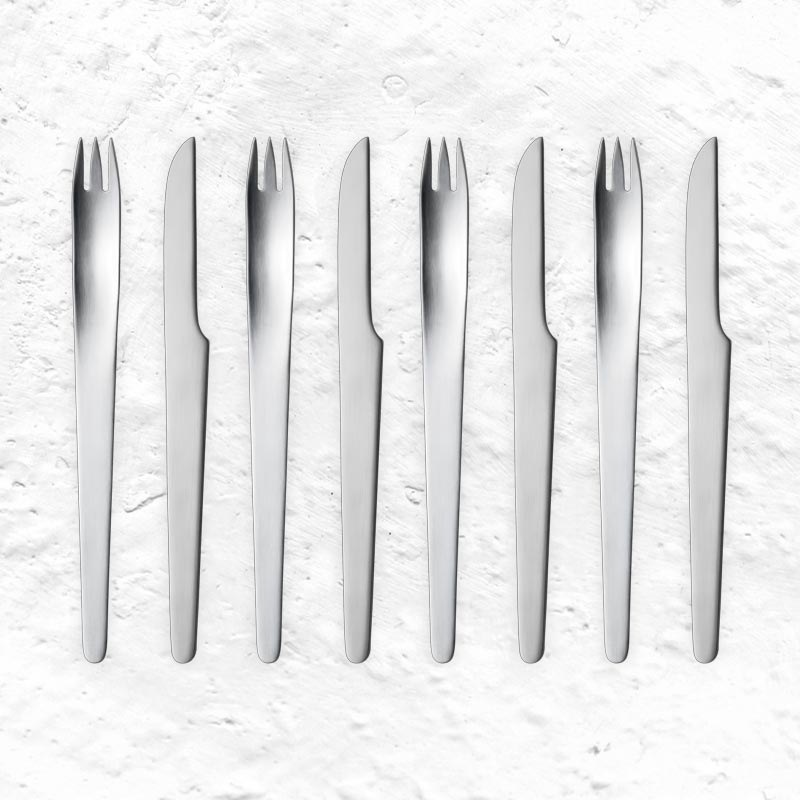 AJ Dessert / Starter Set - 8pc - des. Arne Jacobsen for Georg Jensen