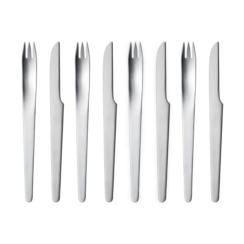 AJ Dessert / Starter Set - 8pc - des. Arne Jacobsen for Georg Jensen