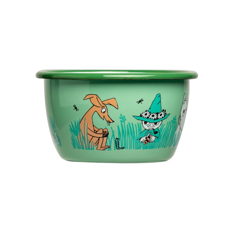 Moomin Enamel Bowl - In the garden, boys - by Muurla