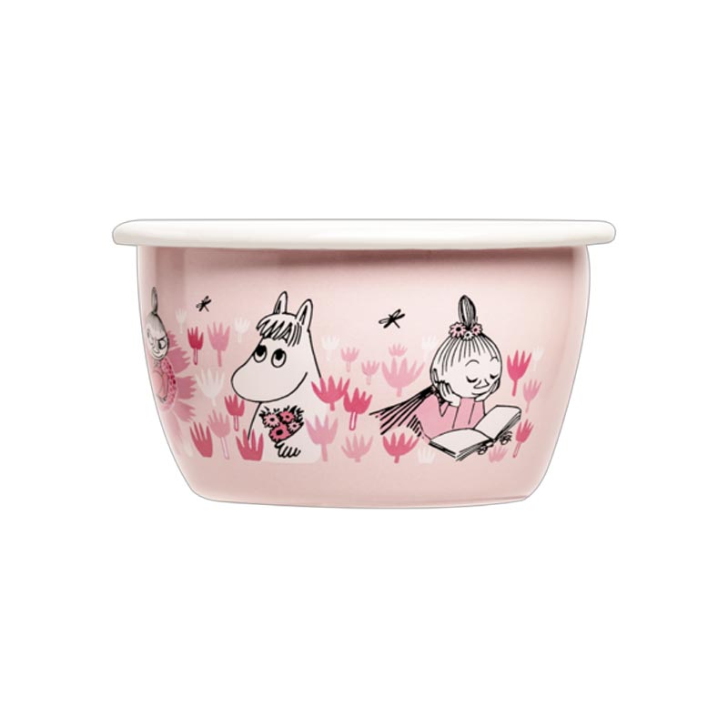 Moomin Enamel Bowl - In the garden, girls - by Muurla