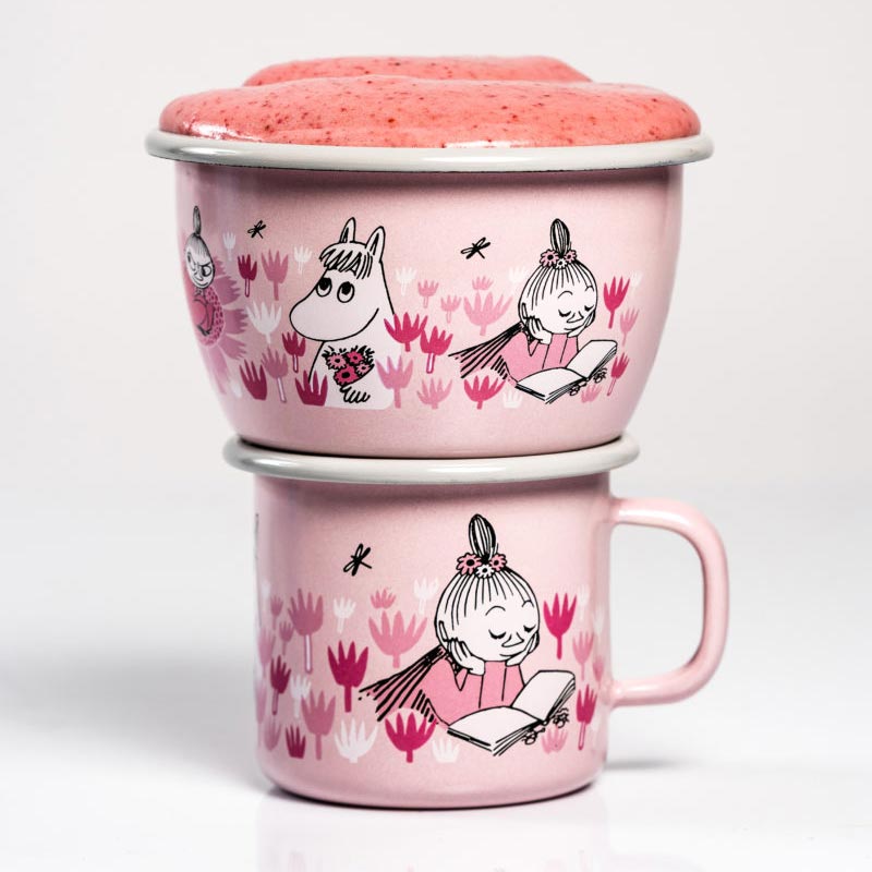 Moomin Enamel Bowl - In the garden, girls - by Muurla