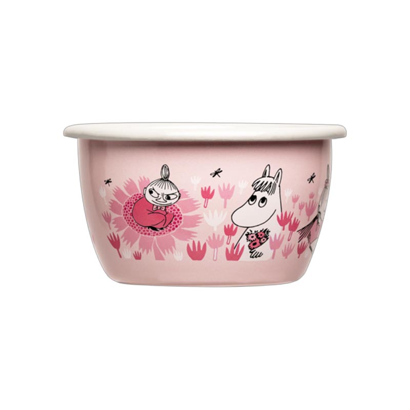 Moomin Enamel Bowl - In the garden, girls - by Muurla