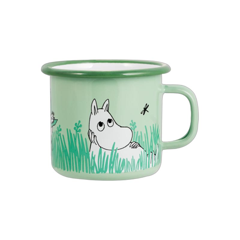 Moomin Enamel Mug - In the garden, boys - by Muurla