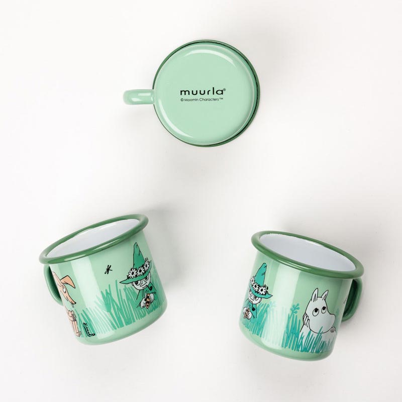 Moomin Enamel Mug - In the garden, boys - by Muurla