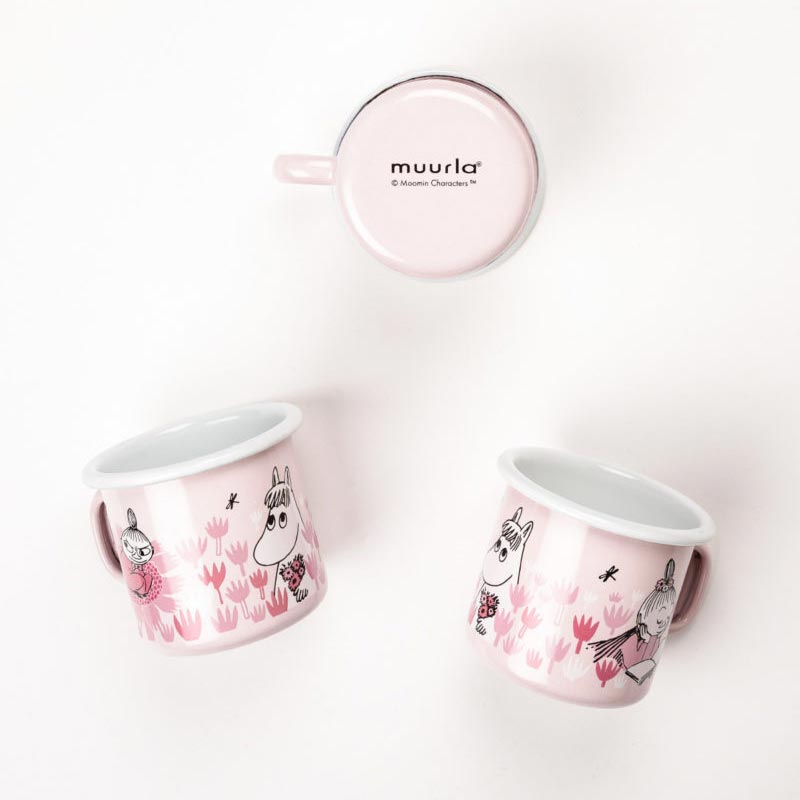 Moomin Enamel Mug - In the garden, girls - by Muurla