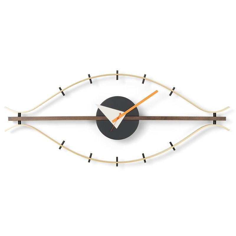Eye Clock - brass / walnut - des. George Nelson, 1948-60 (made by Vitra)