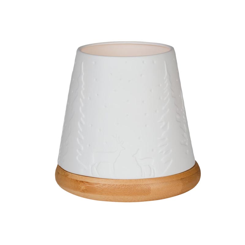 Tea Light Holder with Wooden Base - Forest - by Räder