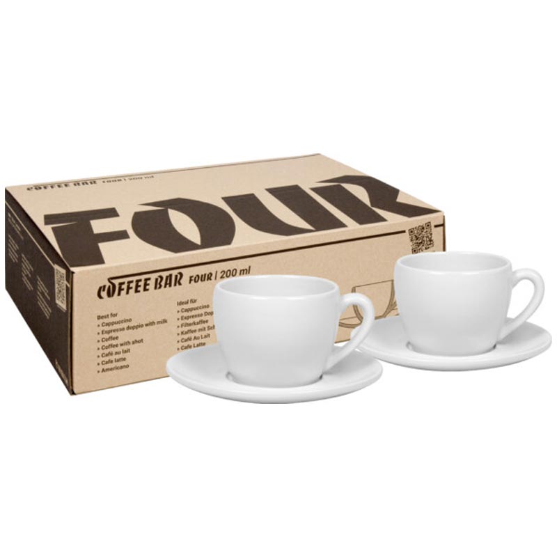 Coffee Bar Cappuccino Cups & Saucers - No.4 - Set of 2 - by Könitz