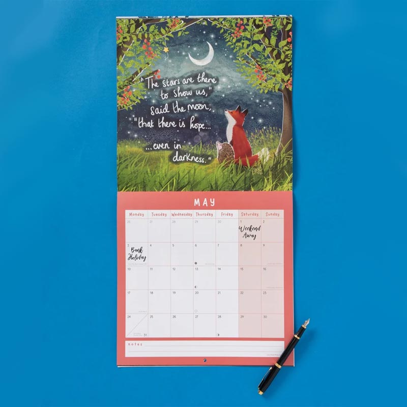 Fox Under The Moon Wall Calendar 2027