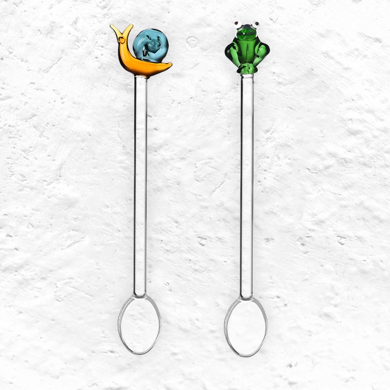 Animal Farm Snail & Frog Spoons des. Alessandra Baldereschi for Ichendorf Milano