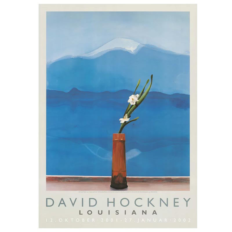 Mount Fuji and Flowers poster by David Hockney