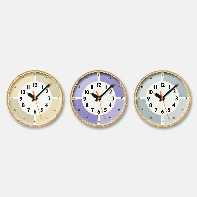 Lemnos Fun Pun Wall Clock - Grey - des. Yoko Dobashi