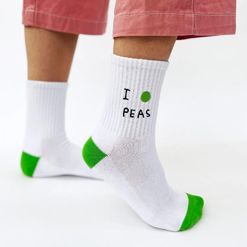 I Pea Peas - cotton socks by David Shrigley