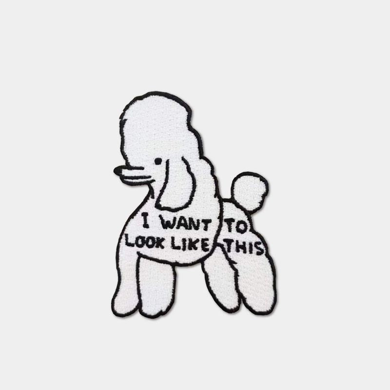 I Want To Look Like This - fabric patch by David Shrigley