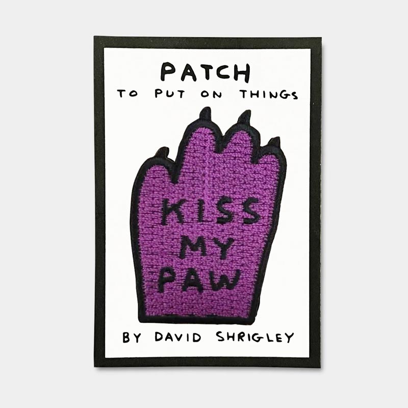 Kiss My Paw - fabric patch by David Shrigley