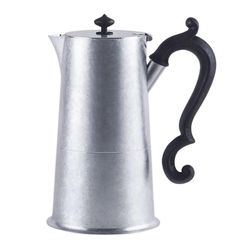Lady Anne 4 Cup Aluminium Coffee Pot des. Lara Caffi for knIndustrie