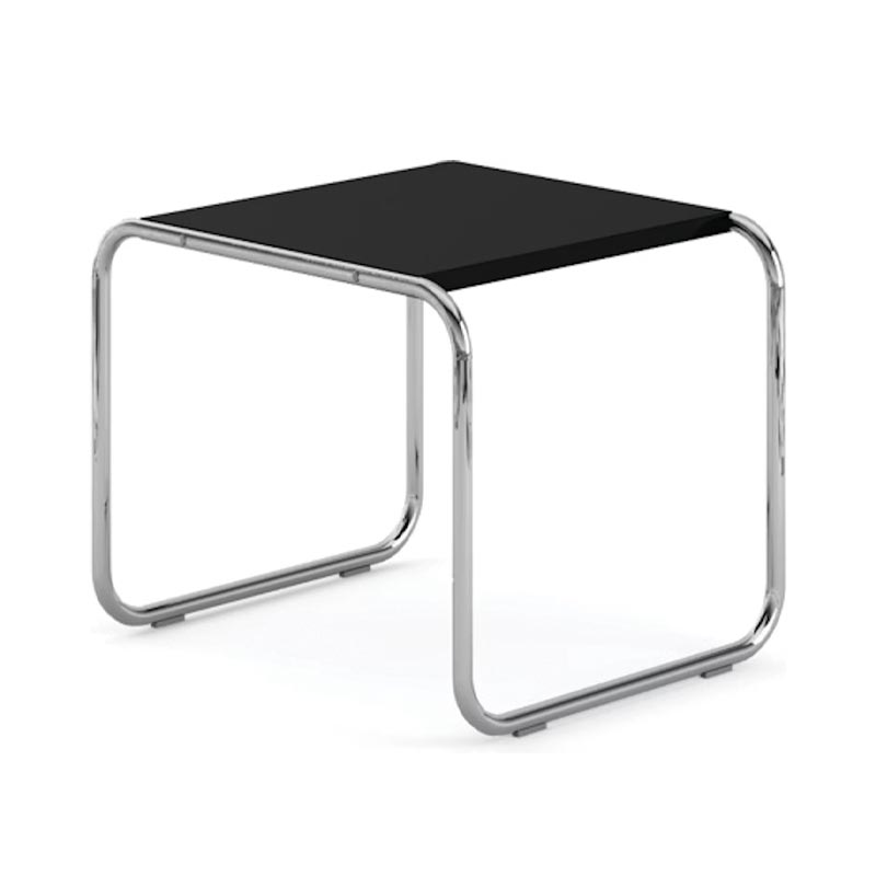 Laccio side table - chrome frame - black Fenix top - designed by Marcel Breuer, 1924 - made by Knoll