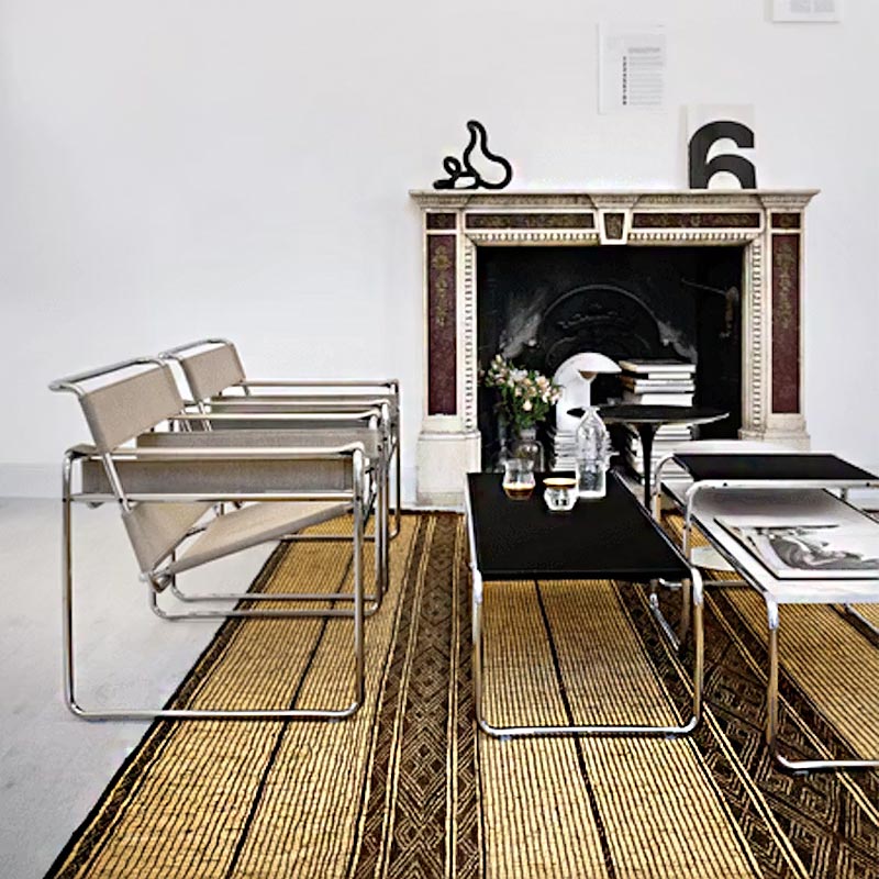 Laccio side table - chrome frame - black Fenix top - designed by Marcel Breuer, 1924 - made by Knoll