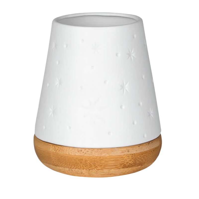 Poetry Tea Light Holder with Wooden Base - Stars - by Räder