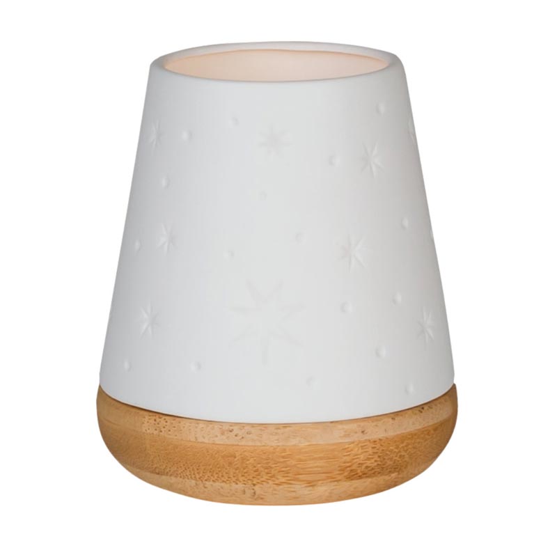 Poetry Tea Light Holder with Wooden Base - Stars - by Räder