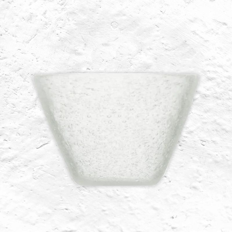 Memento Glass Serving Bowl - White/Transparent - by Serafino Zani