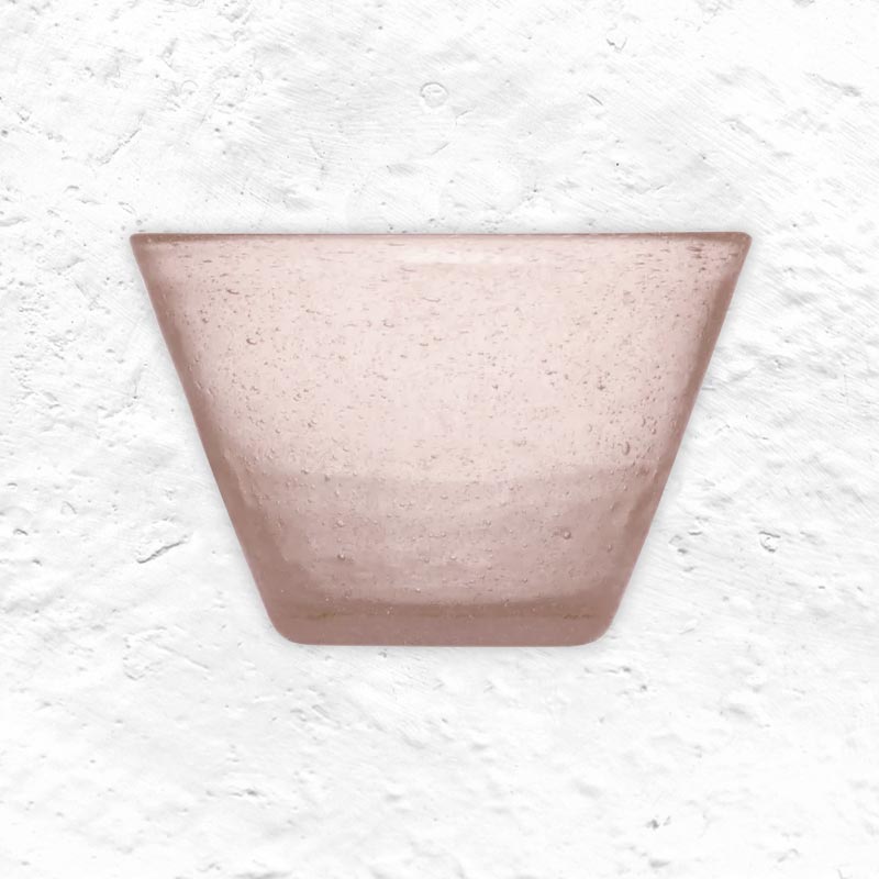 Memento Small Glass Bowl - Peach - by Serafino Zani