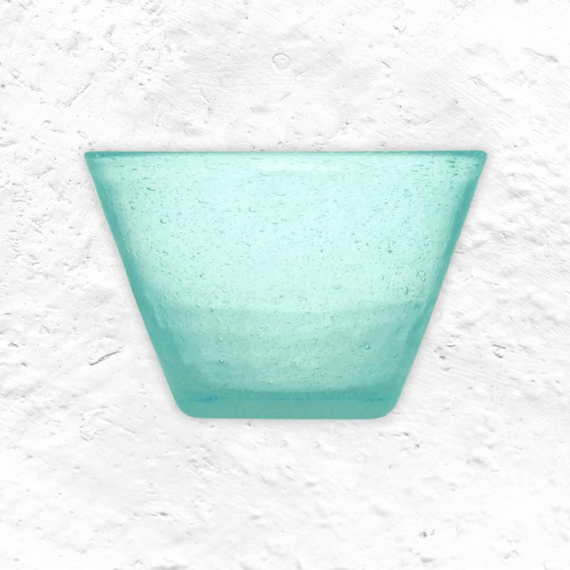 Memento Small Glass Bowl - Turquoise - by Serafino Zani