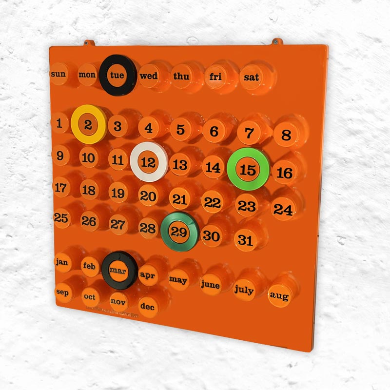 Ring-a-Date Perpetual Calendar - Orange
