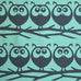 Magpie x Hornsea, Owls on Branch Tea towel in teal