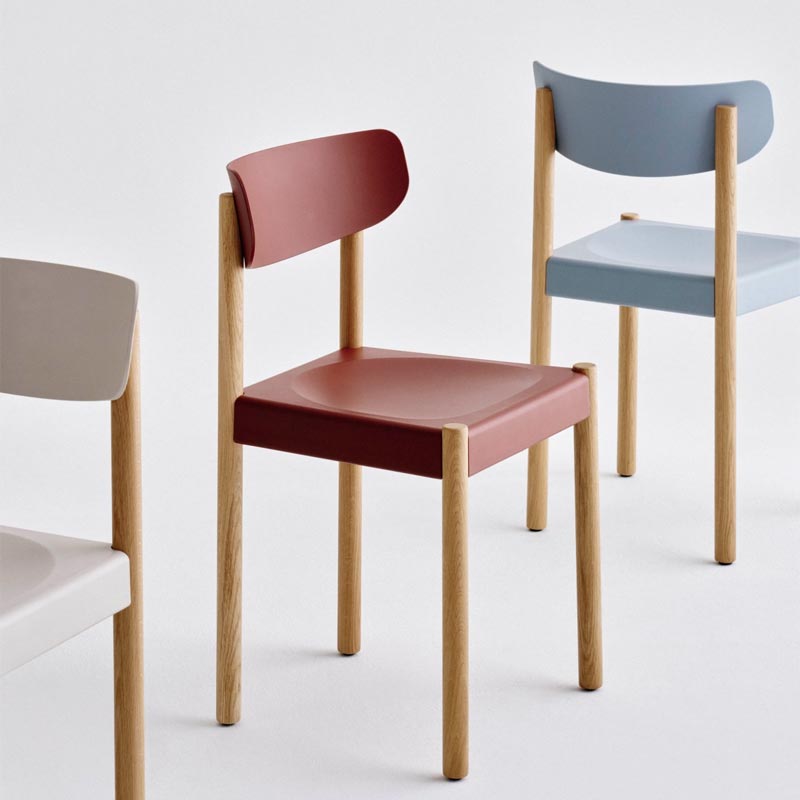 Pack Chair 10 - Hull Red - Oiled Oak, des. Jasper Morrison for HAY