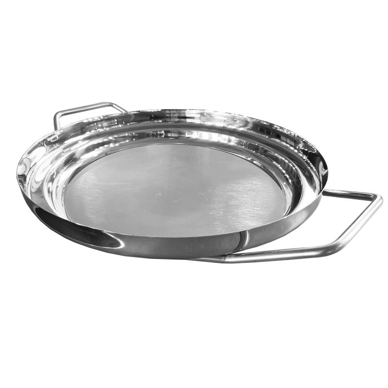 Back/Up Polished Steel 34cm Paella Low Casserole - des. Rodolfo Dordoni for KNIndustrie