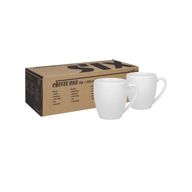 Coffee Bar White Bone China Coffee Cups - Set of 2 - by Könitz