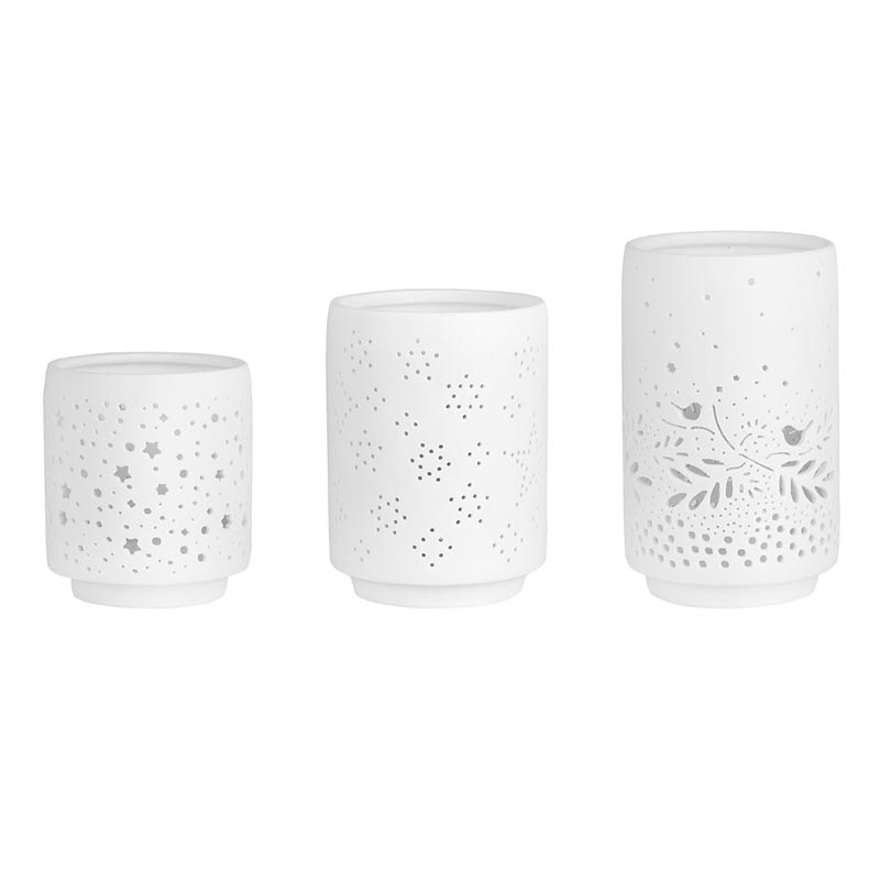 Set of 3 "Winter Motifs" Tea Light Holders - by Räder