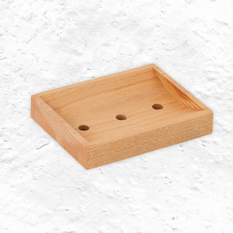 Beechwood soap dish with drainage holes by Burstenhaus Redecker