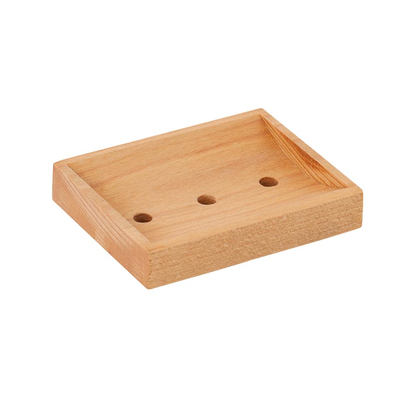 Beechwood soap dish with drainage holes by Burstenhaus Redecker