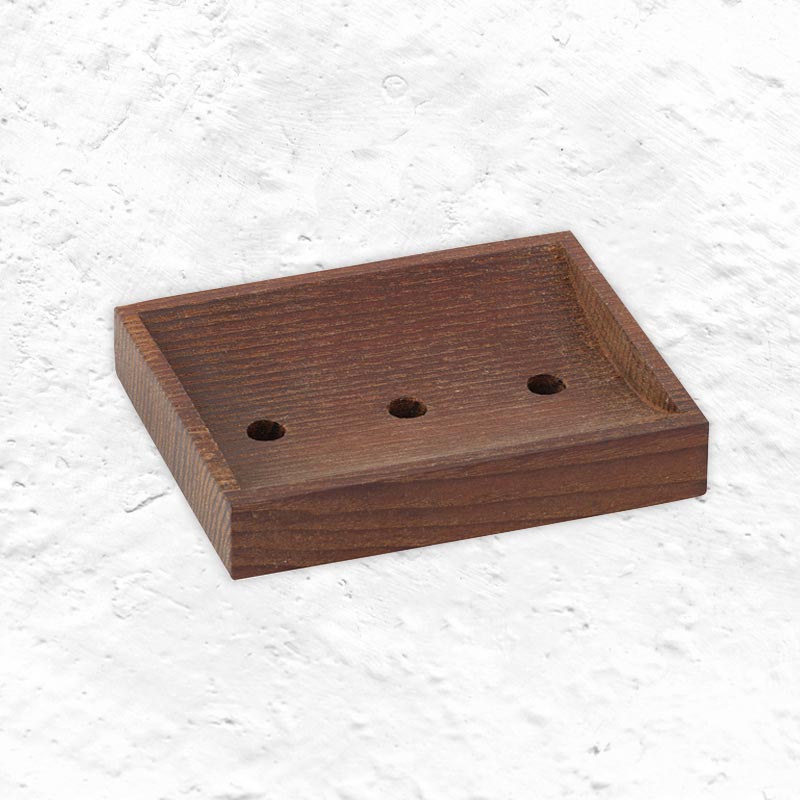 Thermowood soap dish with drainage holes by Burstenhaus Redecker